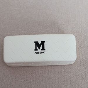 Missoni White Leather Eyewear Case with Black Logo